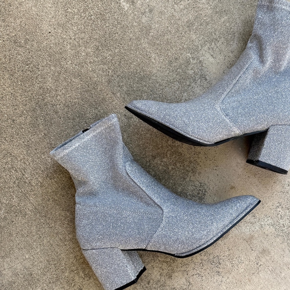 Lulu's Silver Ankle Boots - Picture 3 of 11